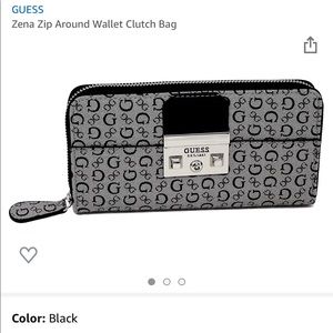 NWT Guess Zena clutch/wallet, black